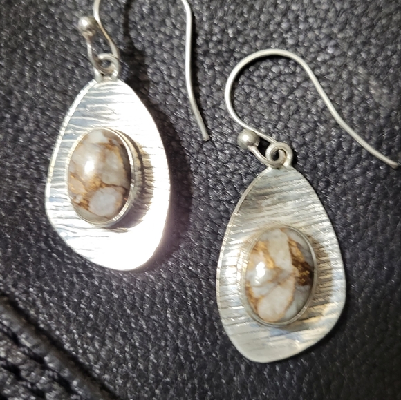 Pink Opal Sterling Silver Earrings - Picture 2 of 4